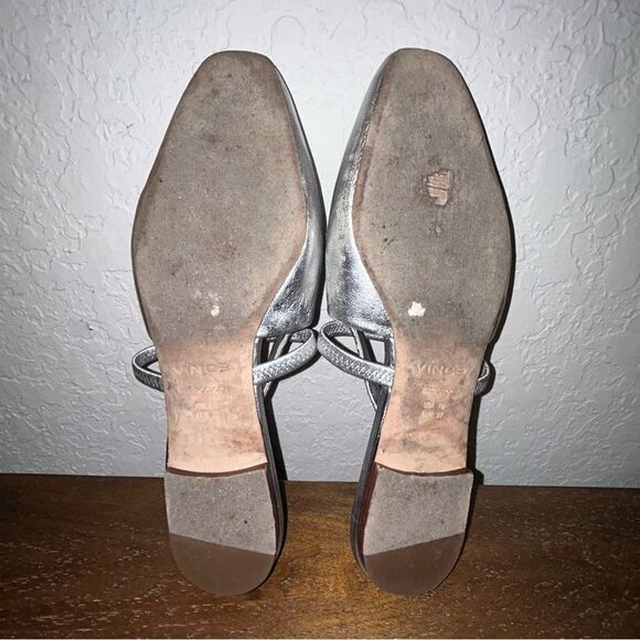 Vince Bernice Metallic Slip On Slingback Flat Shoes - Picture 12 of 16